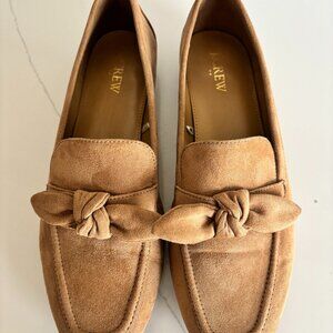 J.CREW Bowtie Suede Loafers--Size 9.5, Beige